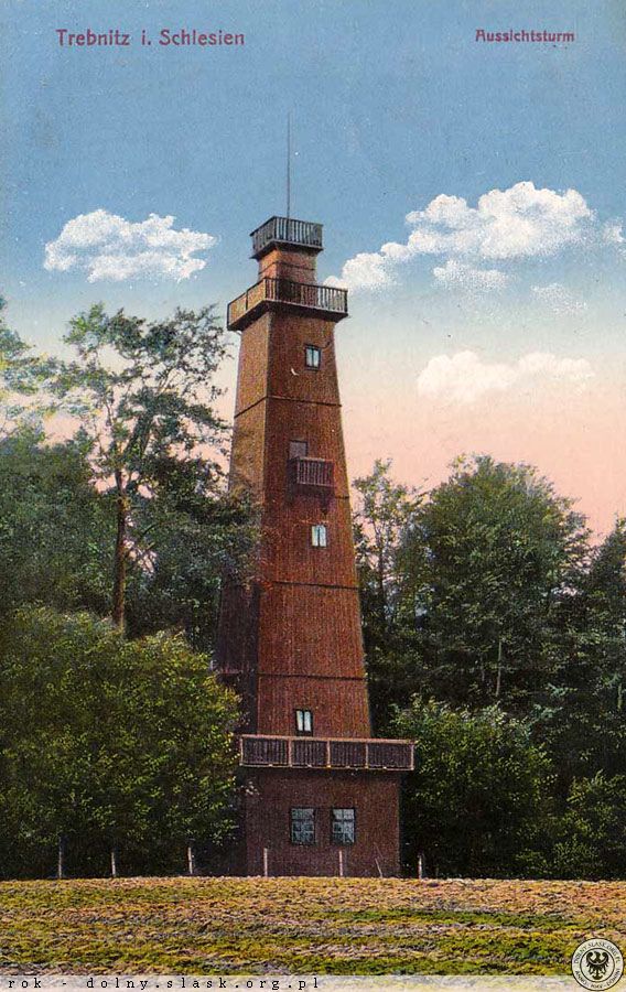 pocztówka z dawną wieżą widokową w Bukowym Lesie