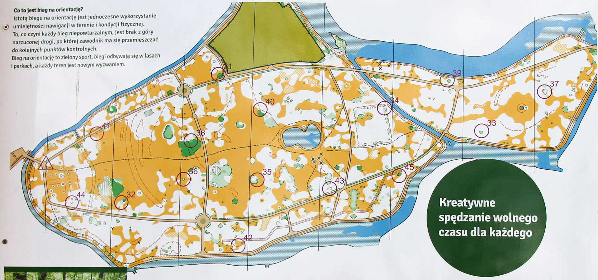 mapa Parku Wschodniego - bieg na orientację